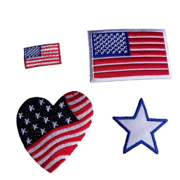 New!Any 2/$18 4 Iron On American Flag Patches - Picture 6 of 7